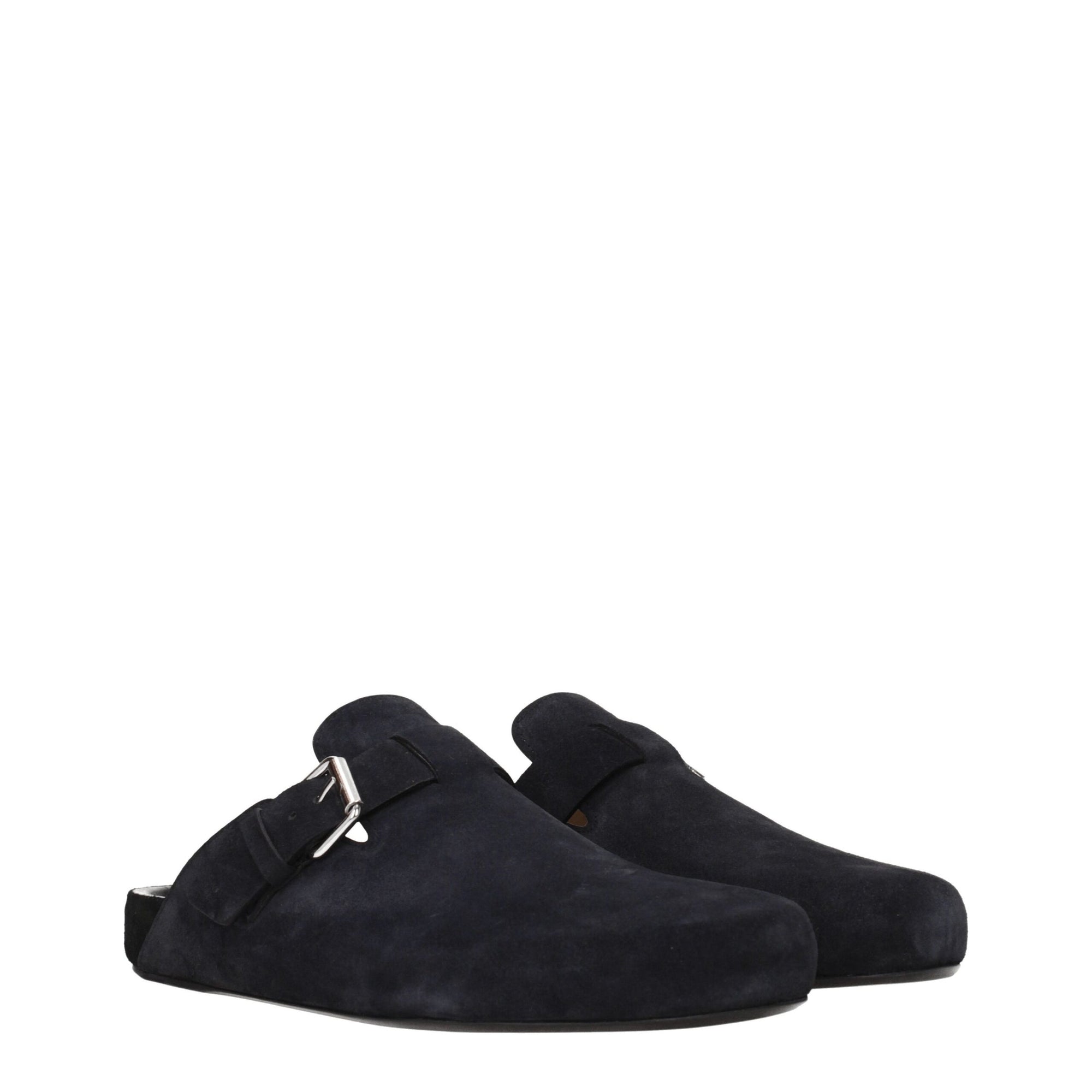 Sandales chaussons en cuir noir Isabel Marant