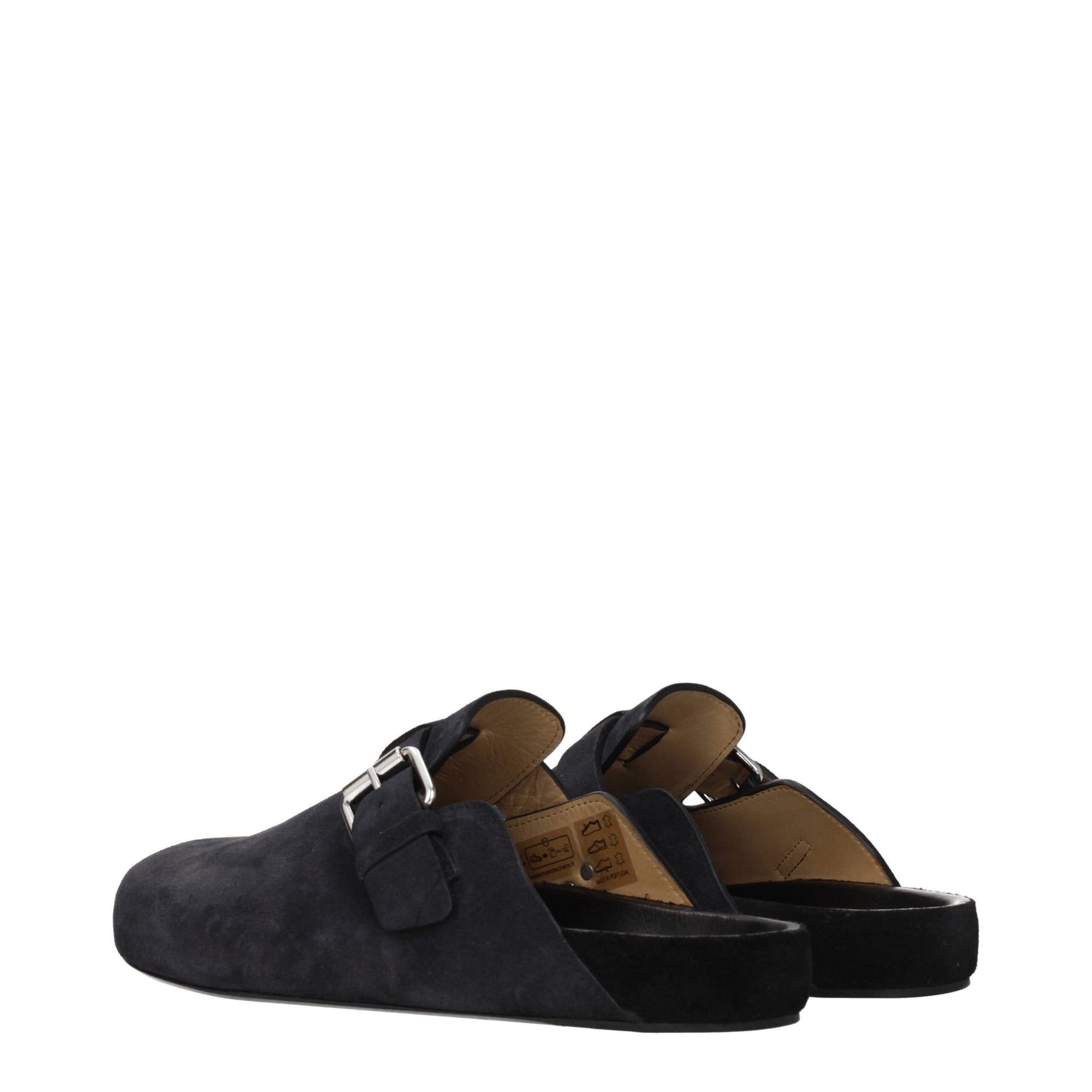 Sandales chaussons en cuir noir Isabel Marant