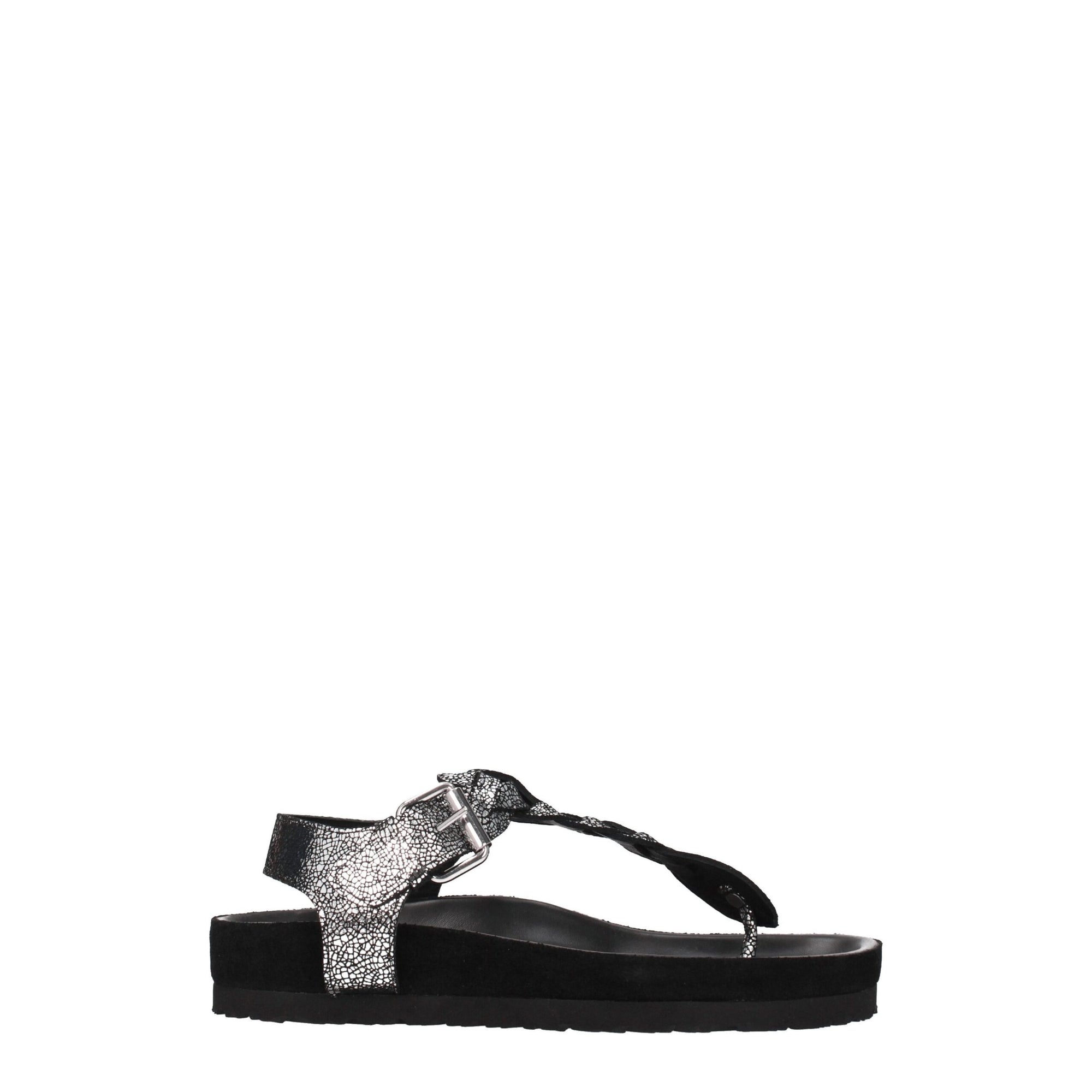 Sandales tongs en cuir noir Isabel Marant