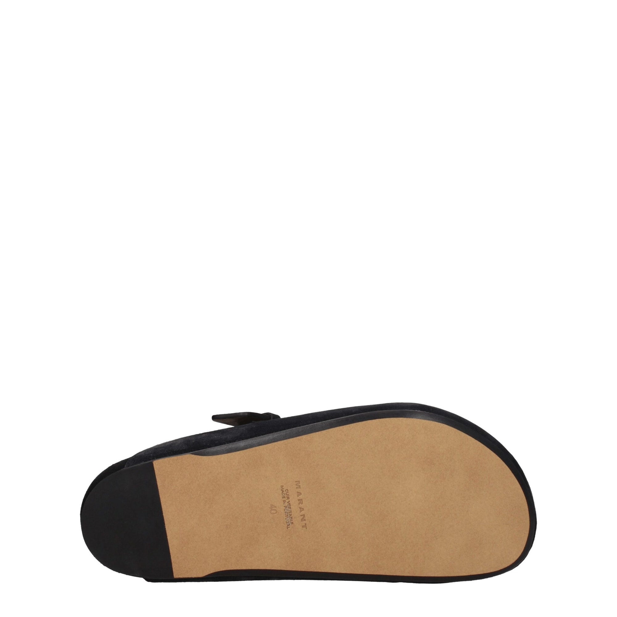 Sandales chaussons en cuir noir Isabel Marant