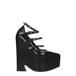 Broche en cuir noir Versace