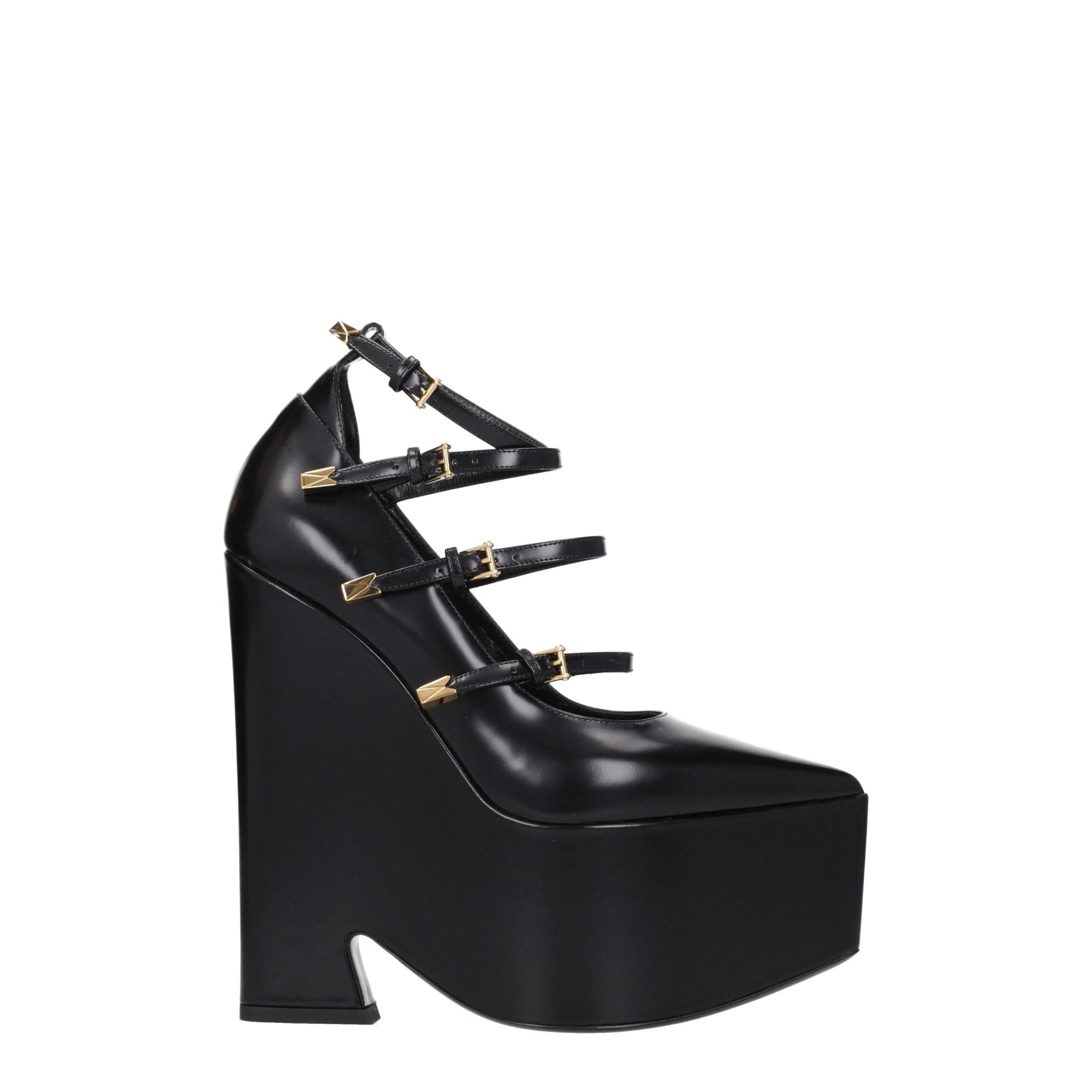 Broche en cuir noir Versace