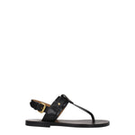 Sandales tongs en cuir noir Isabel Marant