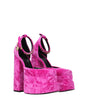 Versace Pink Velvet Platforms