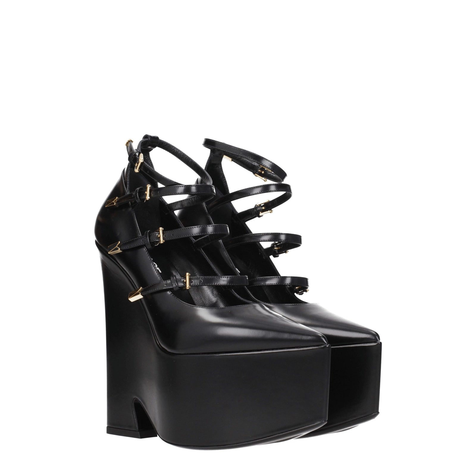 Versace Black Leather Broch