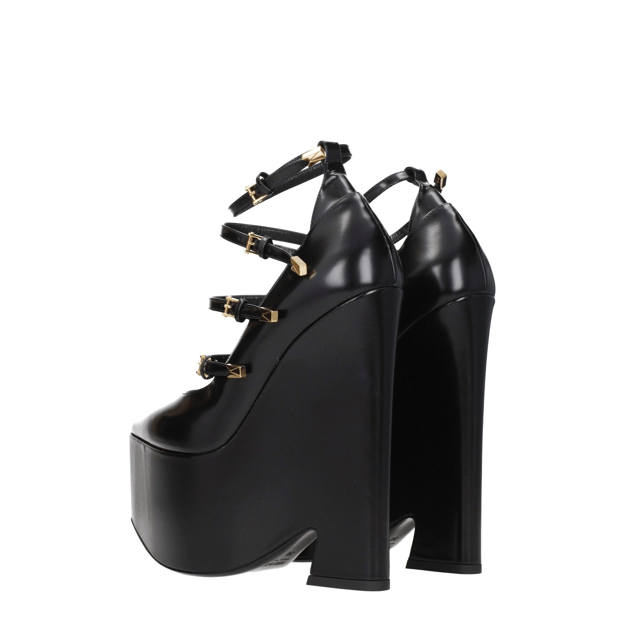 Broche en cuir noir Versace