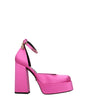 Versace Pink Satin Platforms Pumps