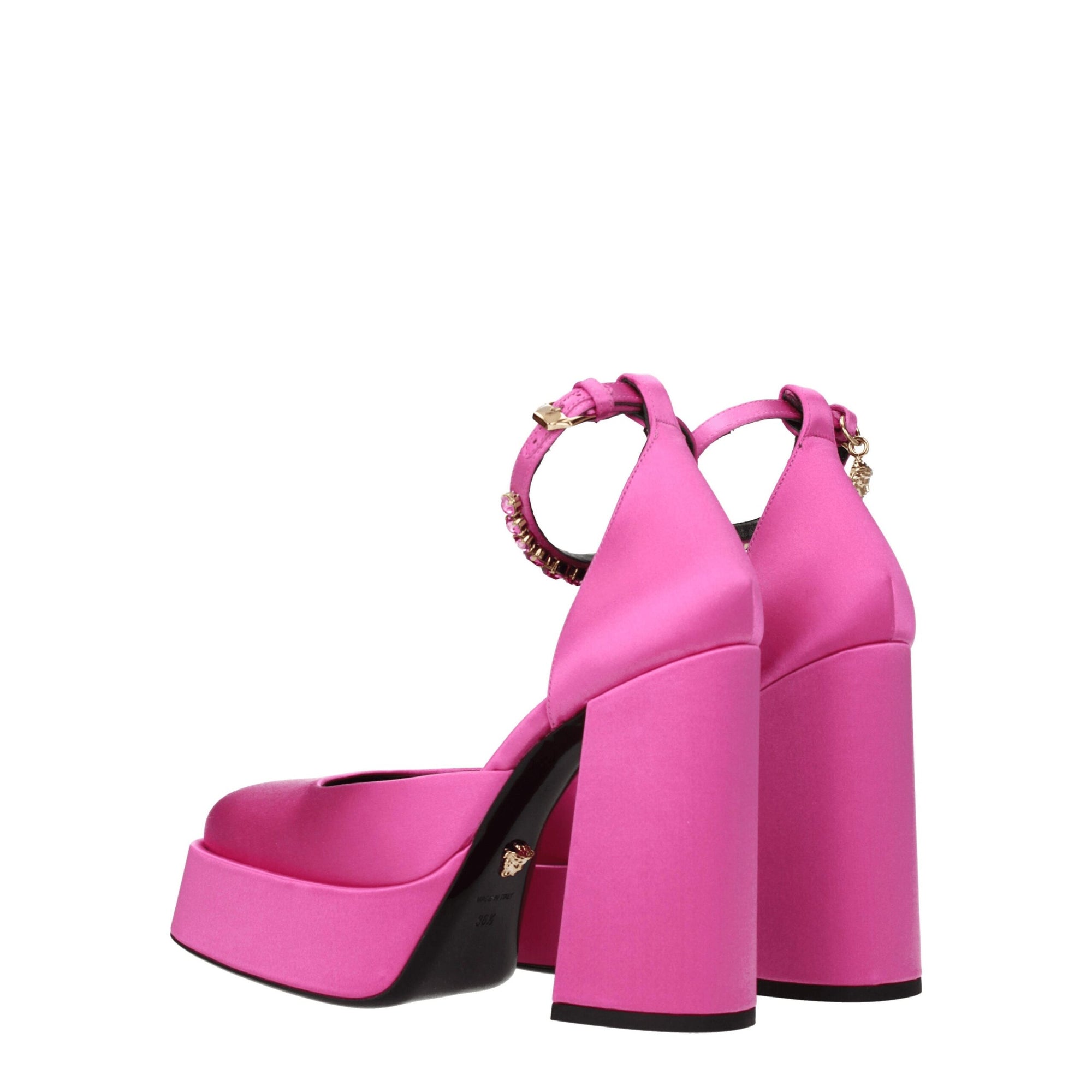 Versace Pink Satin Platforms Pumps
