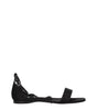 Max Mara Black Satin Flat Sandals