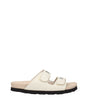 Palm Angels Beige Leather Flat Sandals