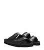Palm Angels Black Leather Flat Sandals