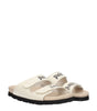 Palm Angels Beige Leather Flat Sandals