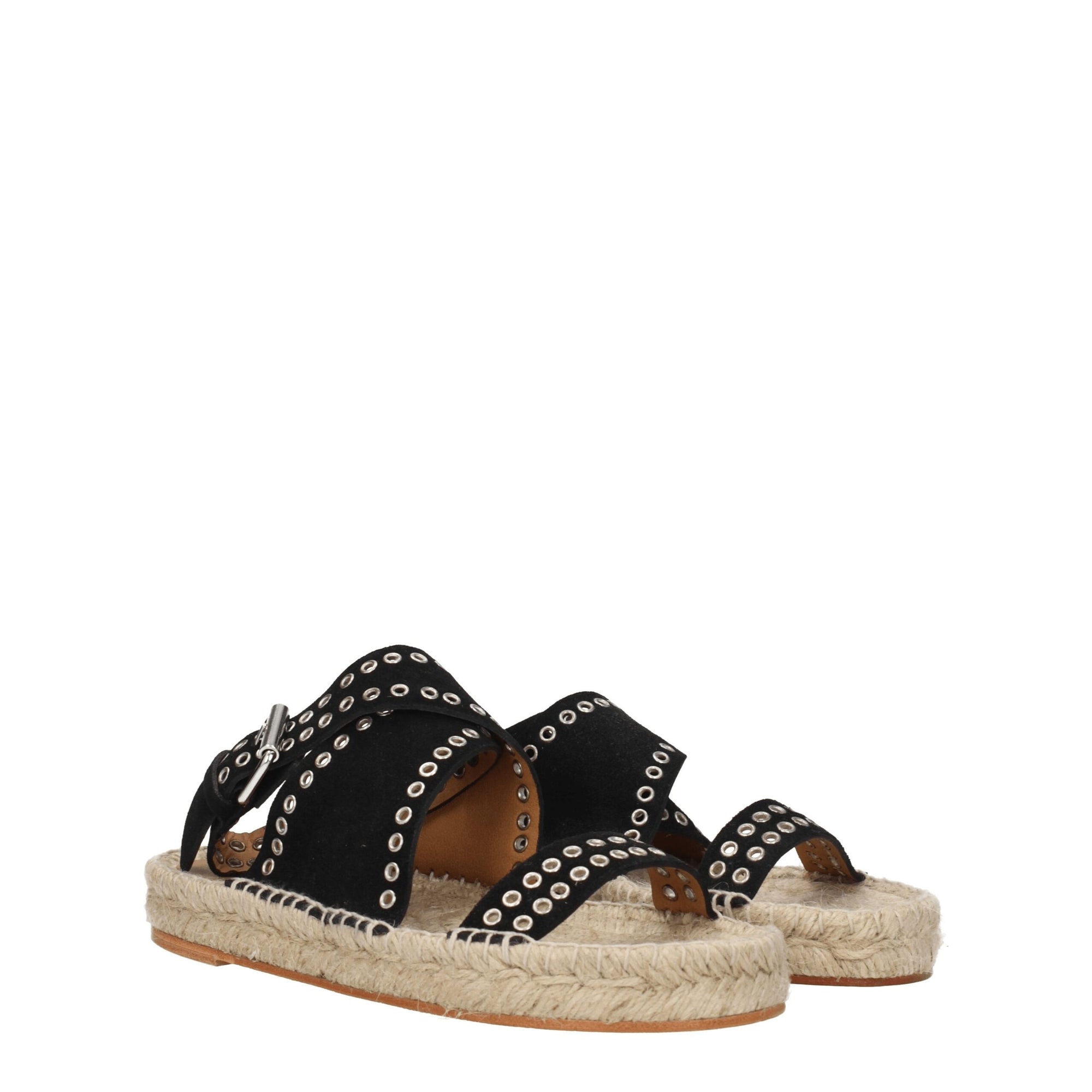 Sandales plates en cuir noir Isabel Marant