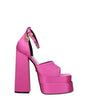 Versace Pink Satin Platforms