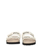Palm Angels Beige Leather Flat Sandals