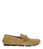 Versace Beige Leather Slip-On Loafers