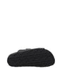 Palm Angels Black Leather Flat Sandals