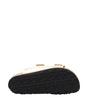 Palm Angels Gold Leather Slippers Sandals