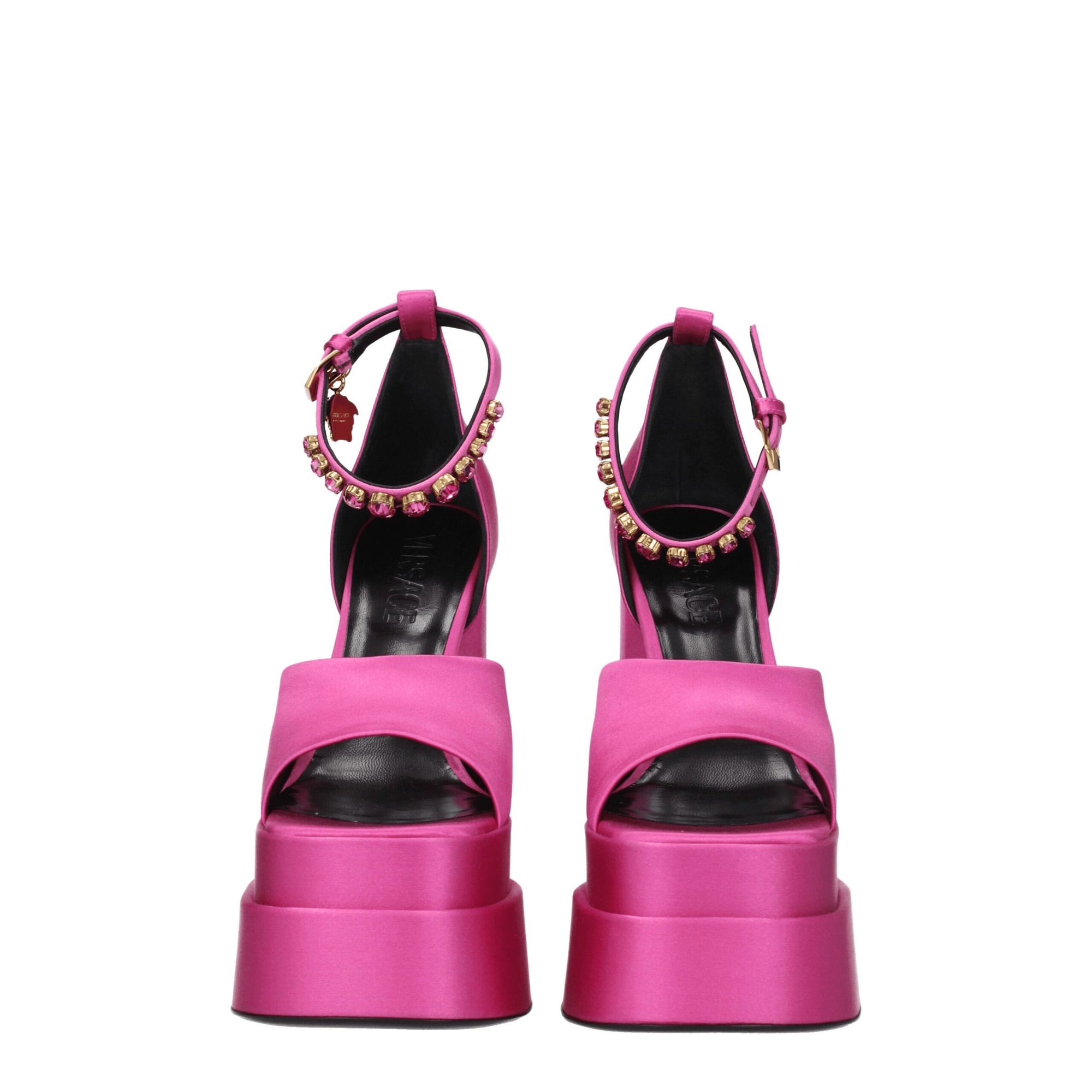 Versace Pink Satin Platforms