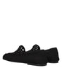 Dolce & Gabbana Black Fabric Slip-On Loafers