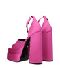 Versace Pink Satin Platforms