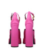 Versace Pink Satin Platforms