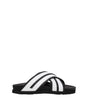 Palm Angels White Leather Slippers Sandals