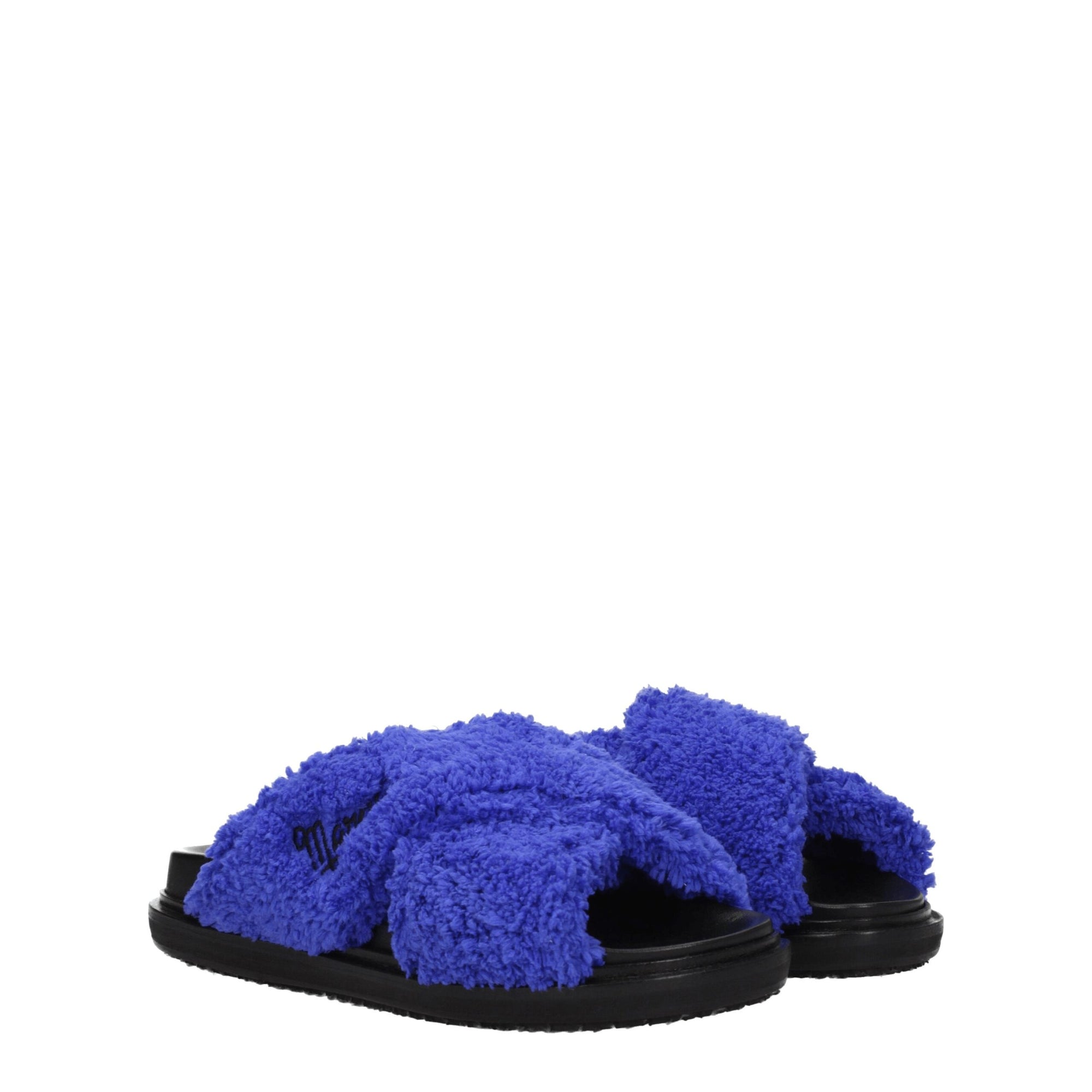 Marni Purple Fabric Slippers Sandals
