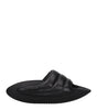 Balmain Black Leather Slippers Sandals