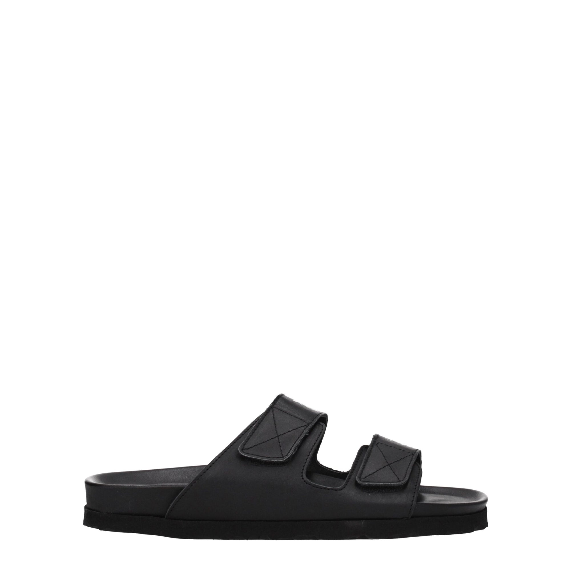 Sandales chaussons en cuir noir Palm Angels