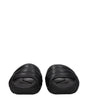 Balmain Black Leather Slippers Sandals