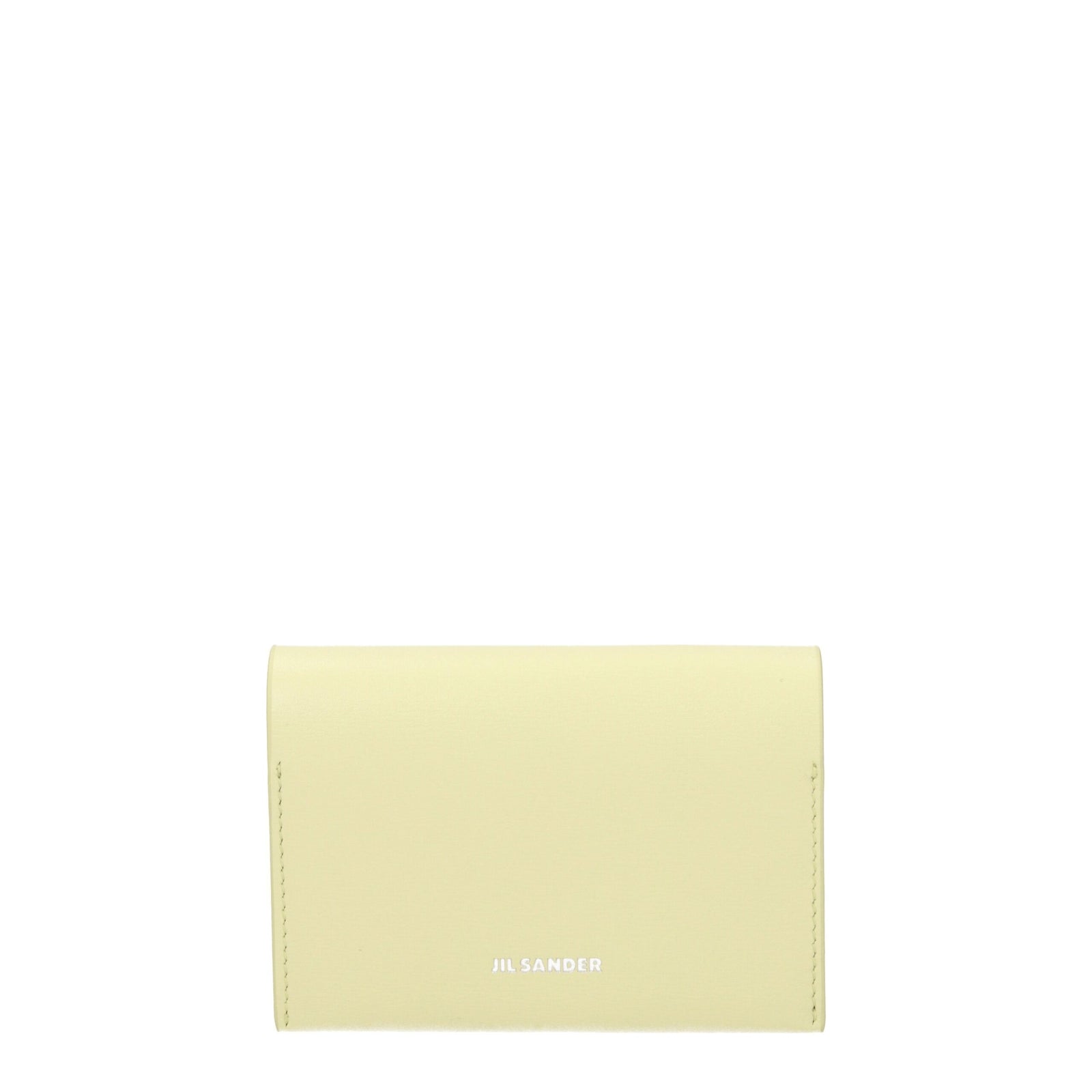 Porte-cartes en cuir jaune Jil Sander