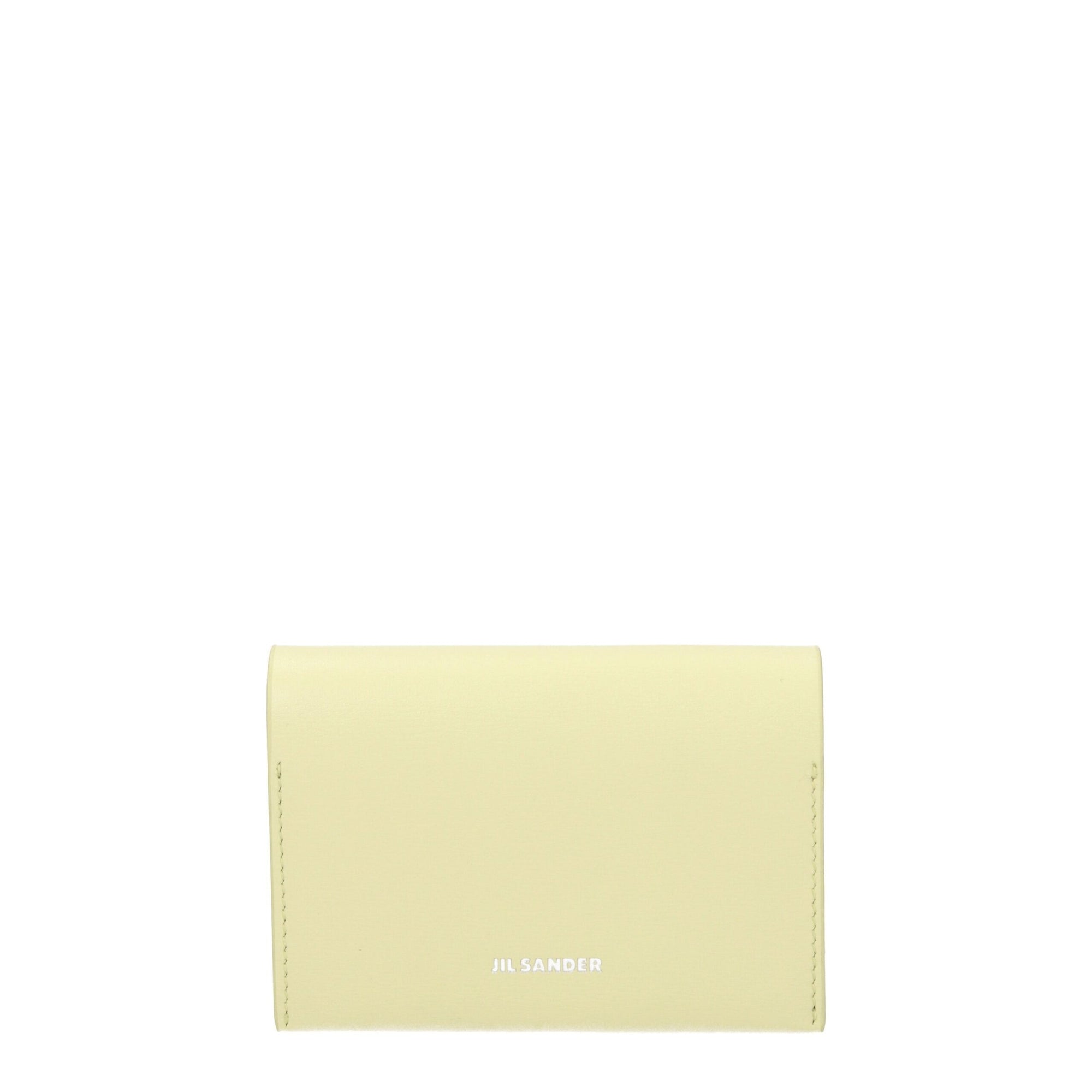 Porte-cartes en cuir jaune Jil Sander