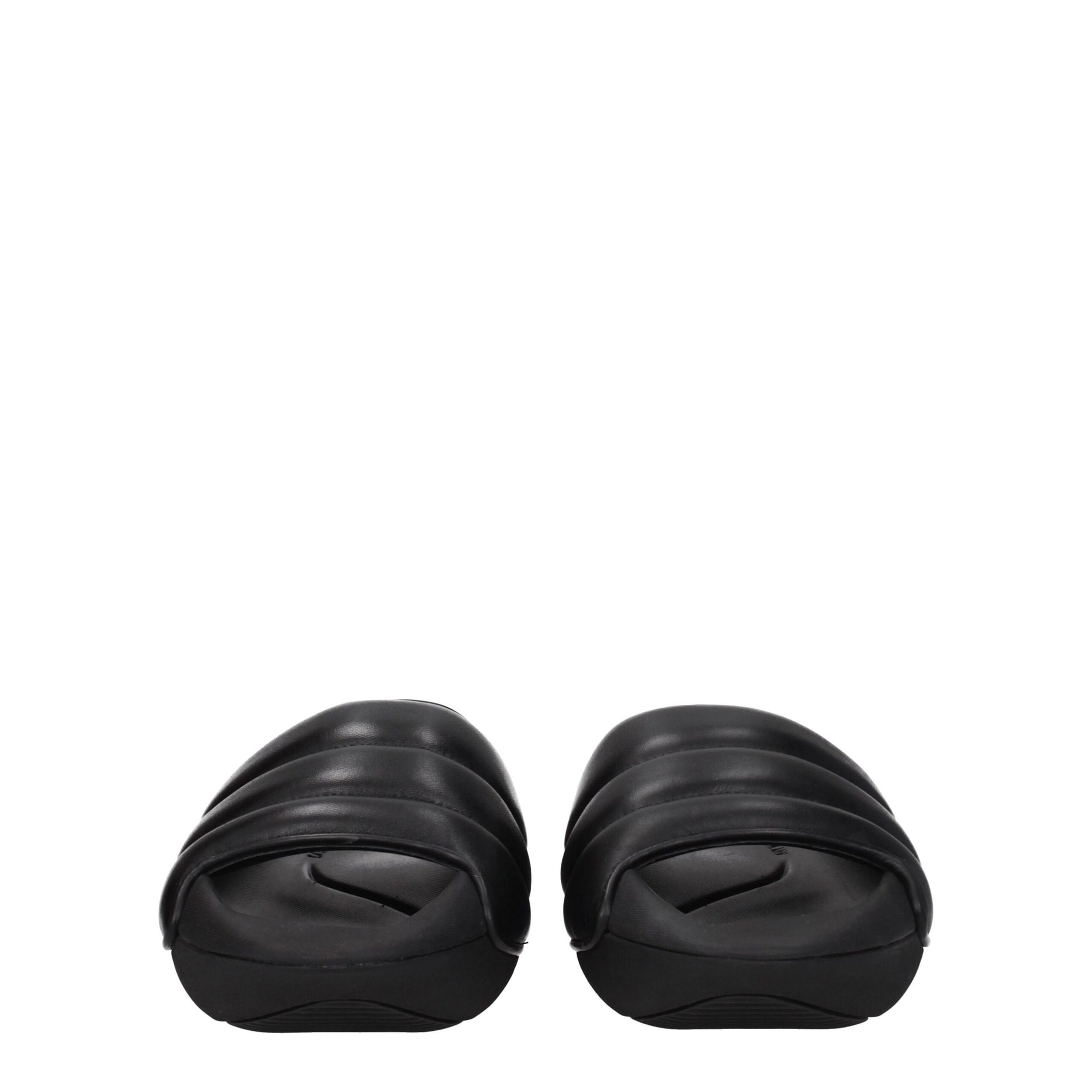 Sandales chaussons en cuir noir Balmain