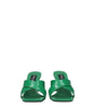 Dolce & Gabbana Green Leather Flat Sandals