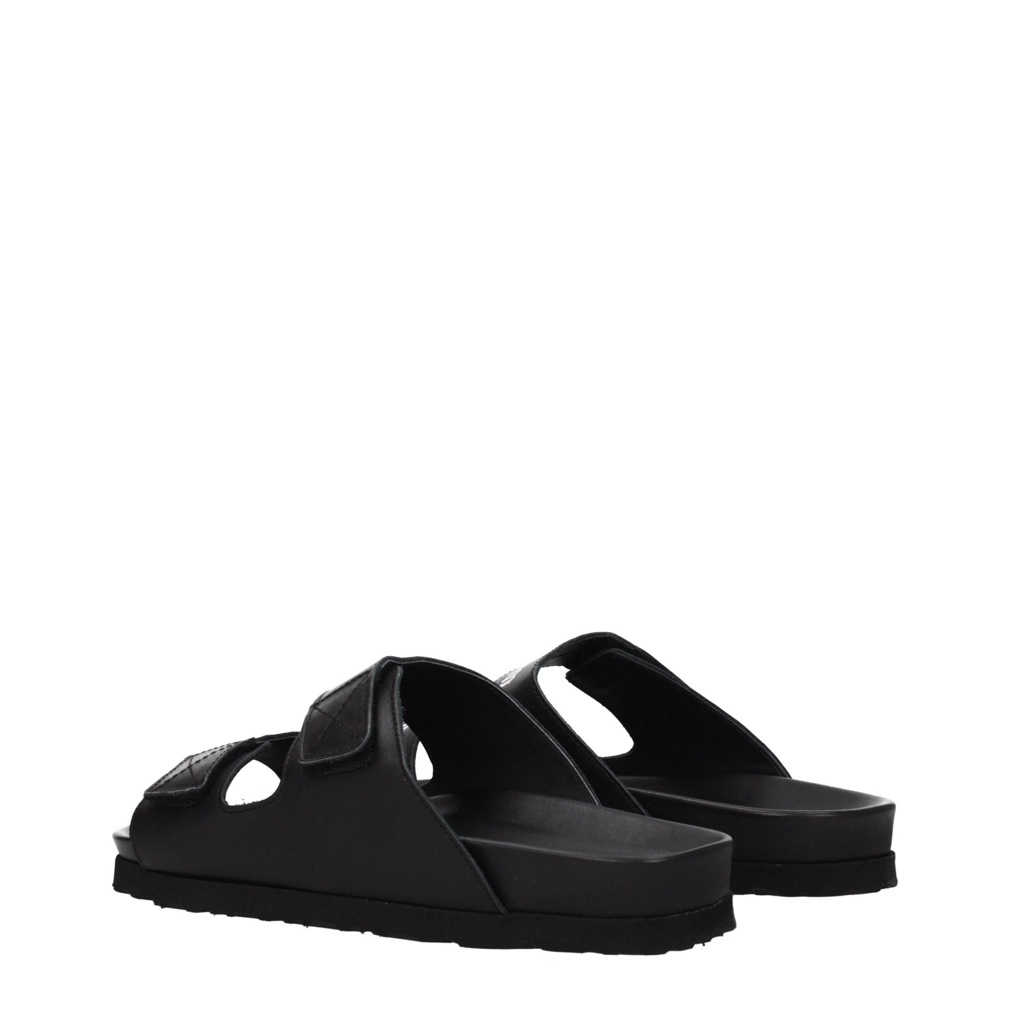 Sandales chaussons en cuir noir Palm Angels