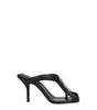 Sandales à talons aiguilles en cuir noir Givenchy