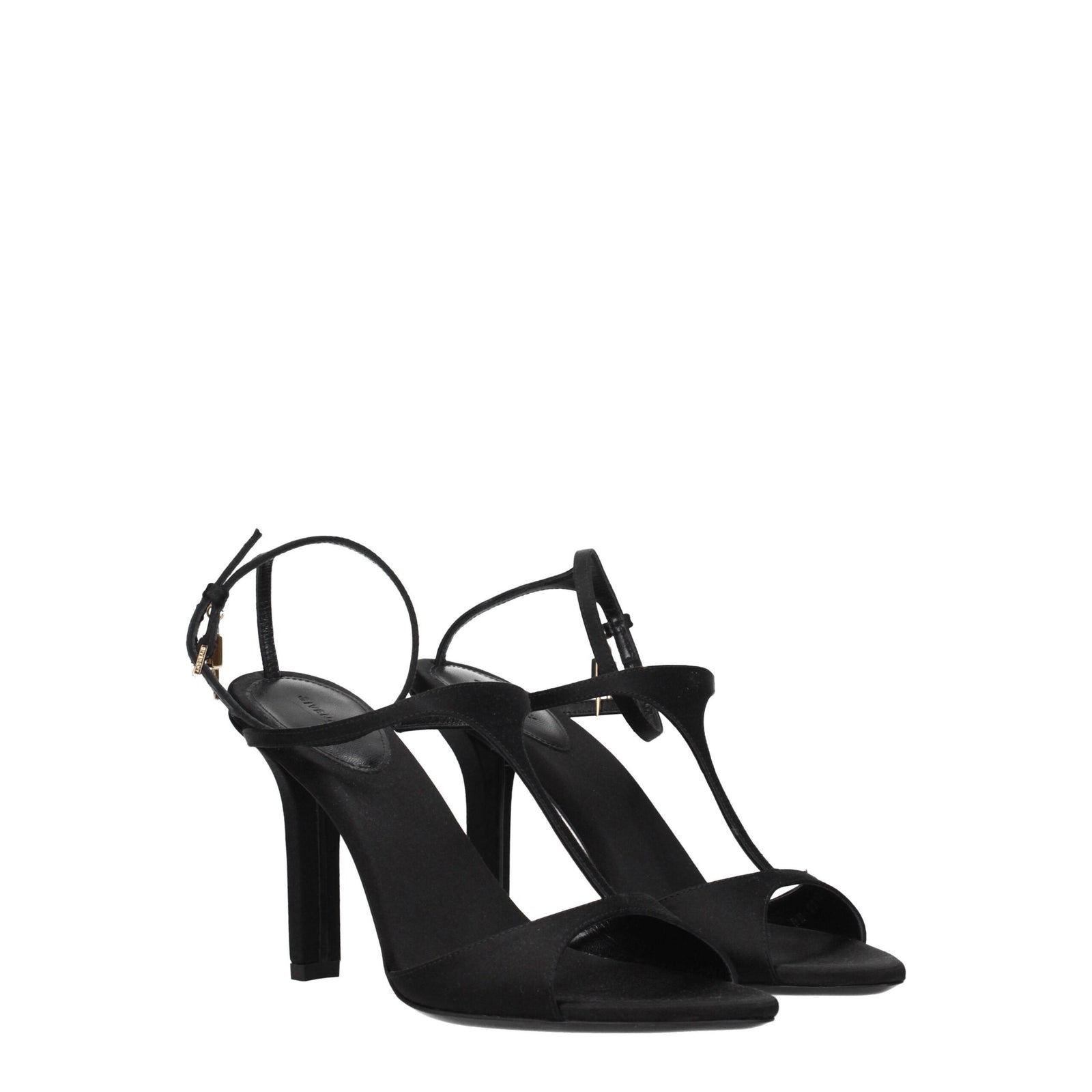 Sandales à talons aiguilles en satin noir Givenchy
