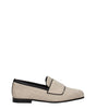 Max Mara Beige Fabric Slip-On Loafers