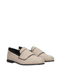 Max Mara Beige Fabric Slip-On Loafers