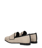 Max Mara Beige Fabric Slip-On Loafers