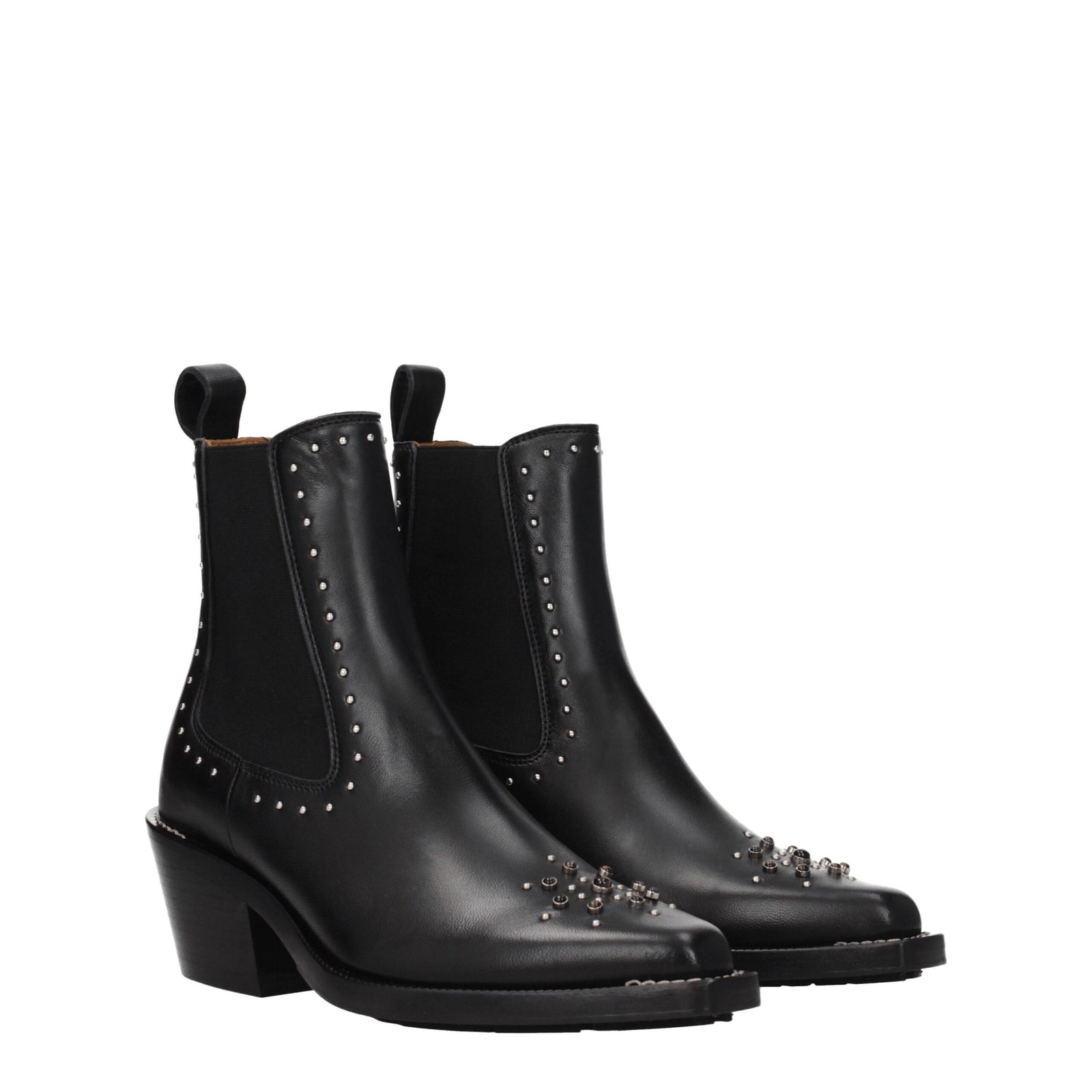 Bottines en cuir noir Chloé