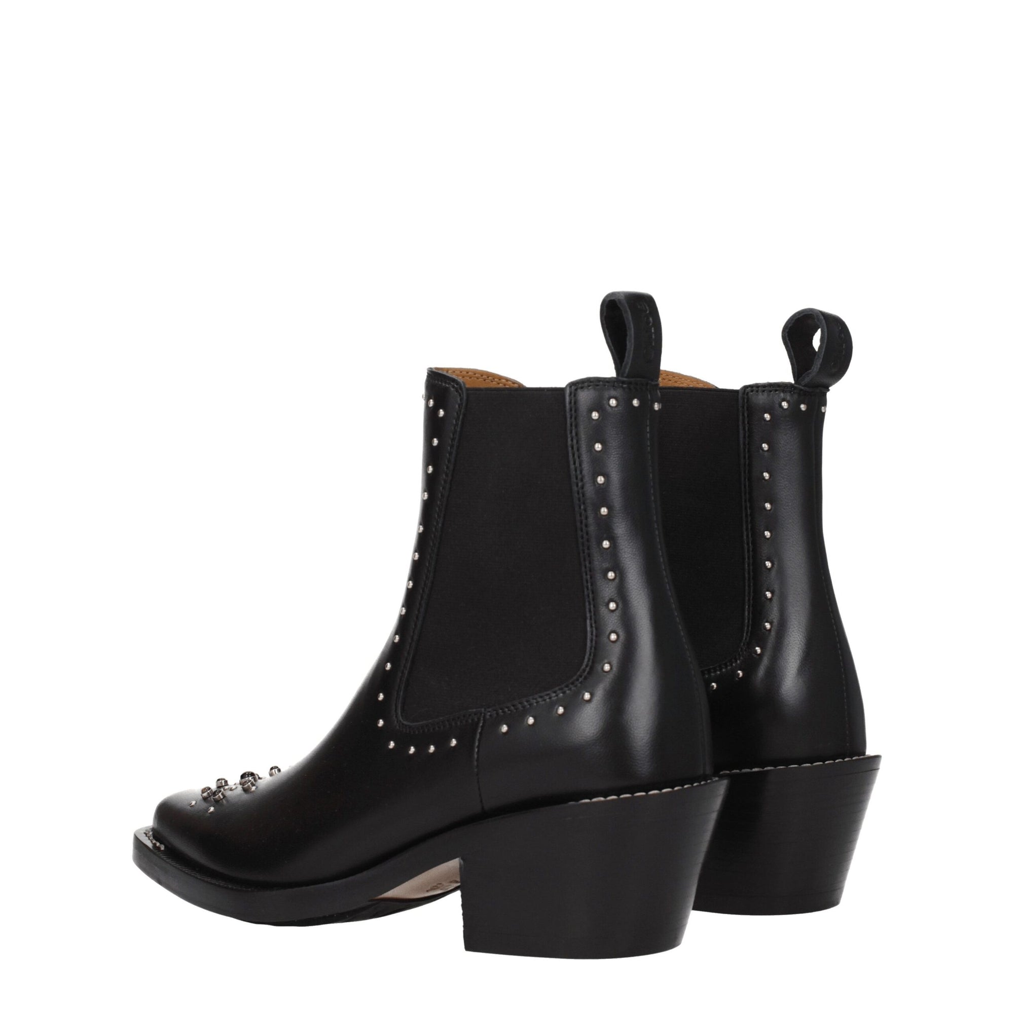 Bottines en cuir noir Chloé
