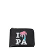 Porte-cartes en cuir noir Palm Angels
