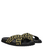 Versace Black Fabric Slippers Sandals
