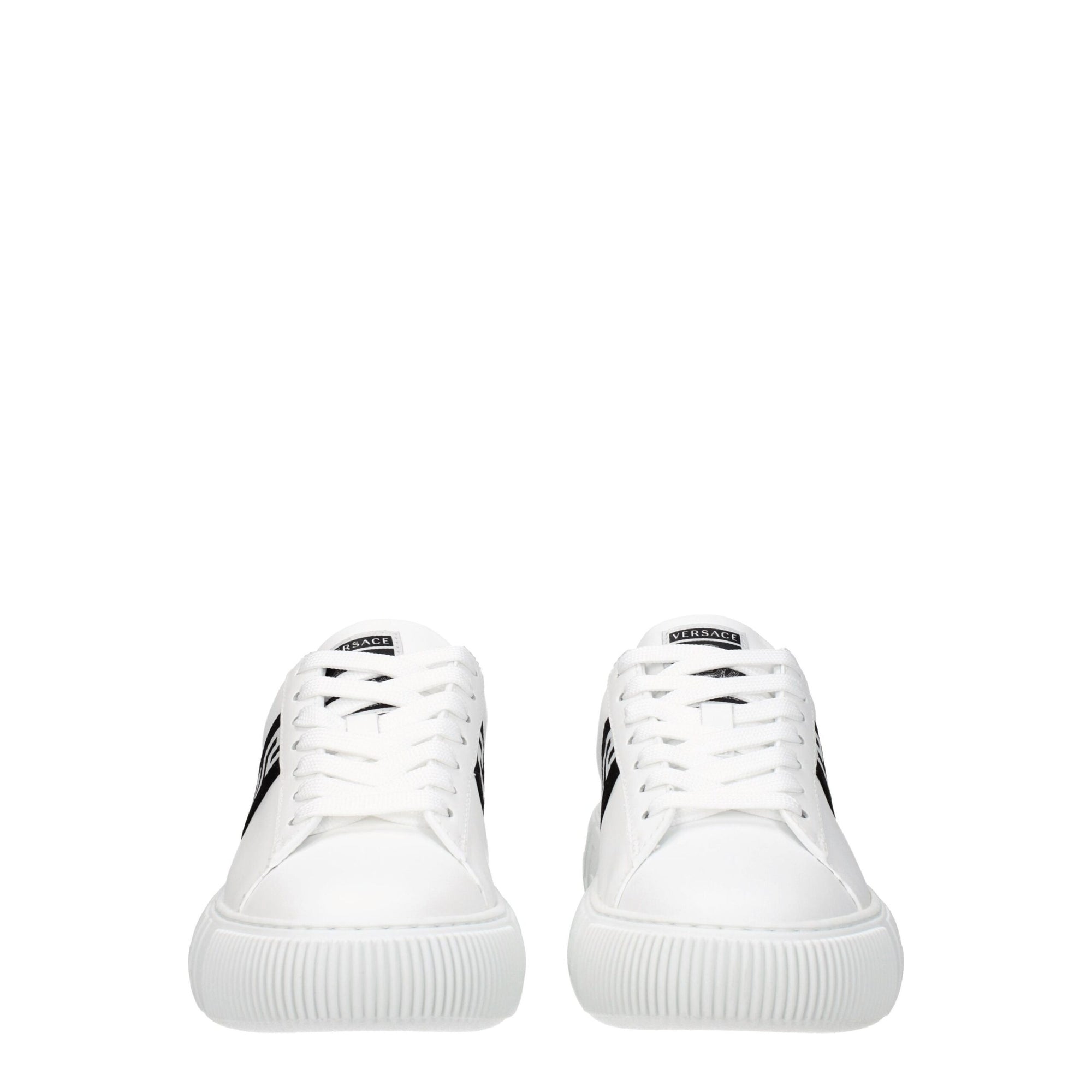 Versace White Leather Low Tops