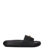 Versace Black Leather Slippers Sandals