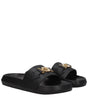 Versace Black Leather Slippers Sandals