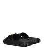 Versace Black Leather Slippers Sandals