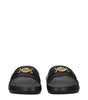 Versace Black Leather Slippers Sandals